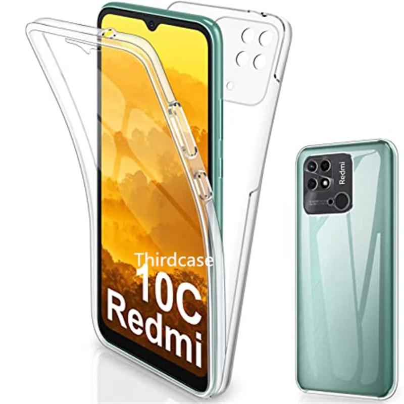 Чехол для Redmi Note 11S 10S 11E Pro Plus двойной прозрачный чехол Xiaomi 10C 2020 Мягкий ТПУ + Жесткая