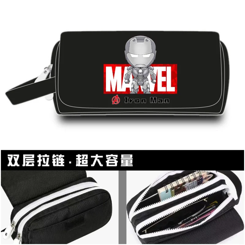 Case Male And Female Students Spider-man Cartoon Stationery Box Iron Man Storage Bag