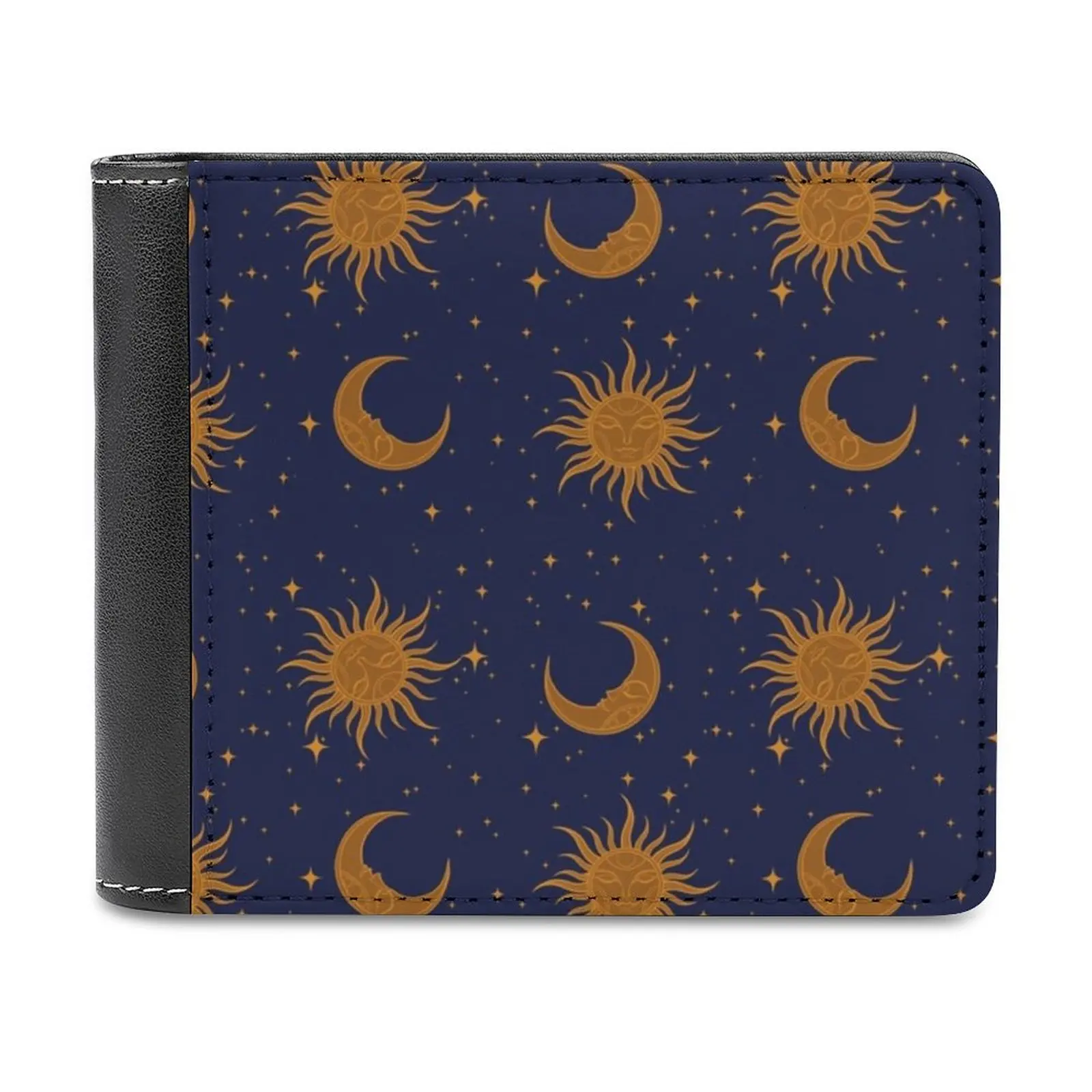 

Удобный мужской кошелек Celestial, легкий портативный бумажник для отдыха и путешествий, короткий Стильный мужской кошелек, с рисунком солнца, Луны, в стиле хиппи
