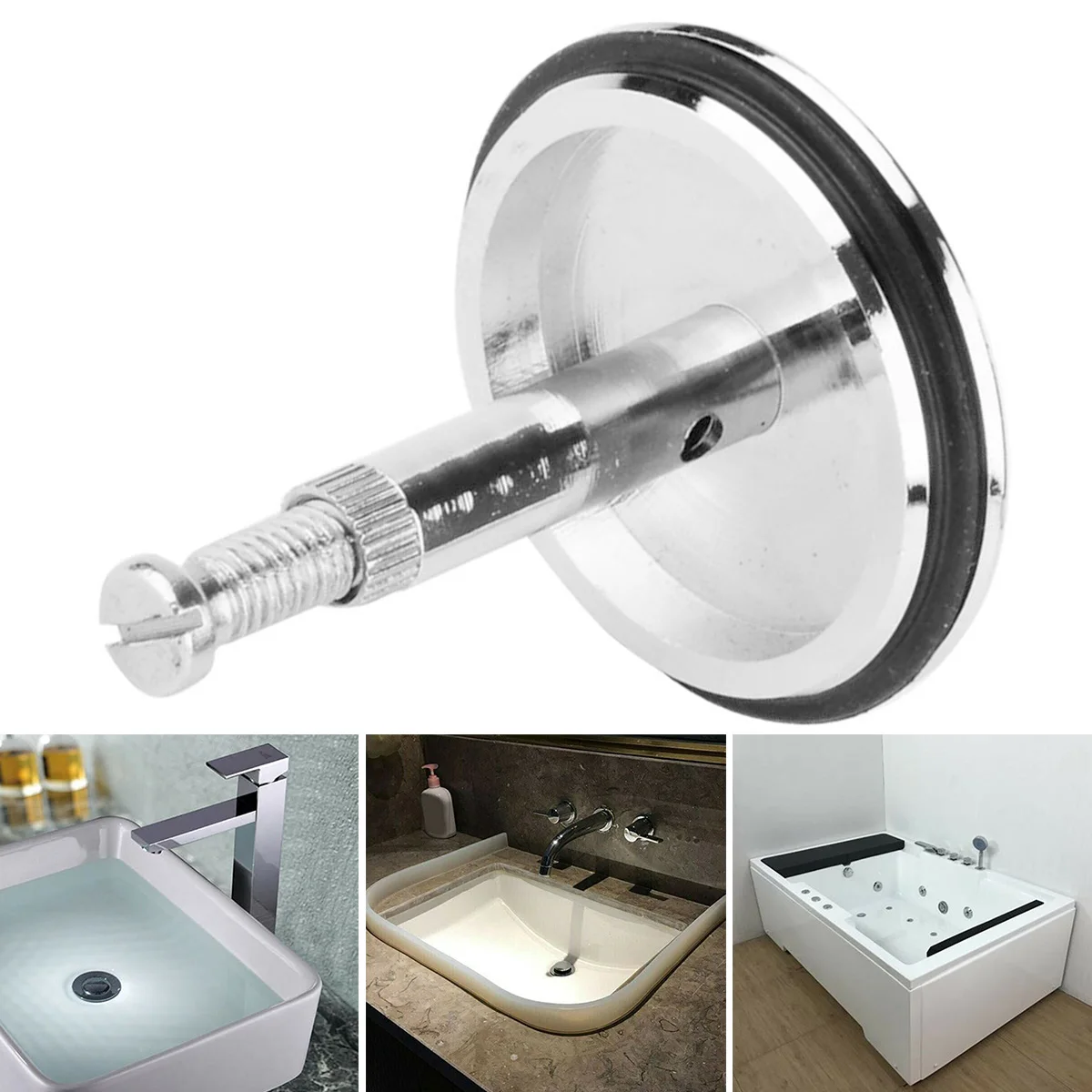 

Parts Bathtub Stopper Useful Accessories Drain Lightweight Plug Silver Valve 43mm Bath Tubs Brass+ Electroplating