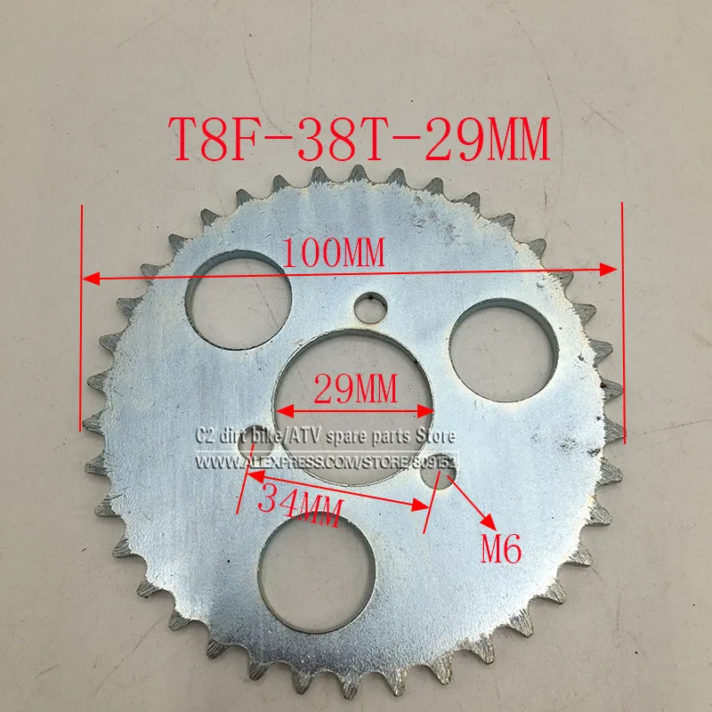 

35T 38T 44T 54T 64T 74T T8F 35MM Задняя звездочка Mini Moto ATV Quad Dirt Pit Pocket Bike Cross 47cc 49cc Запчасти