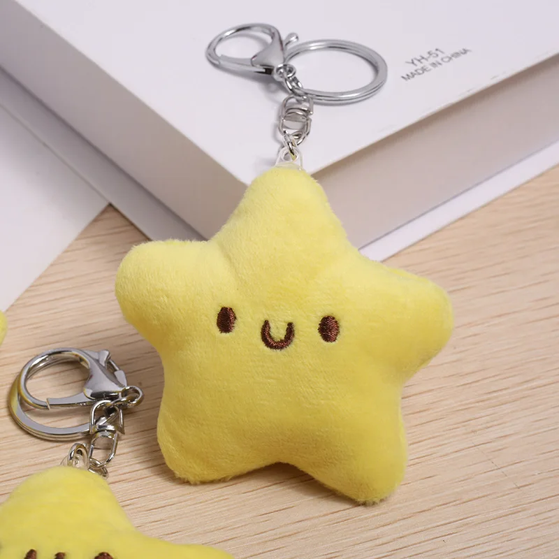 

Innovative And Practical Cute Girl Heart Healing Squeaking Car Keys Doll Backpack Pendant Plush Little Star Keychains