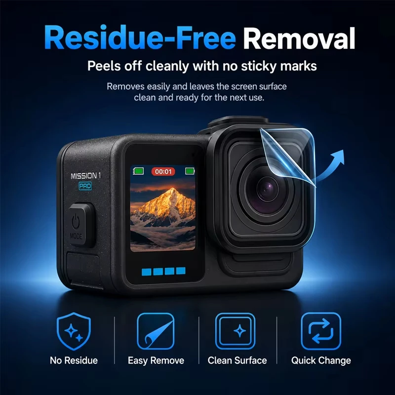 Фото Защитная пленка для экрана GOPRO MISSION 1/1 Pro 9H из закаленного стекла Ultra HD, ультратонкая, с защитой от царапин, аксессуары для защиты экрана. №3