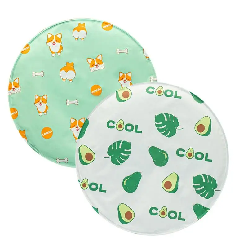 

Dog Cooling Mat Waterproof Pet Cooling Pad Bite Resistant Cool Down Dog Gel Self-cooling Mat Corgi Avocado Pattern For Pet Rest