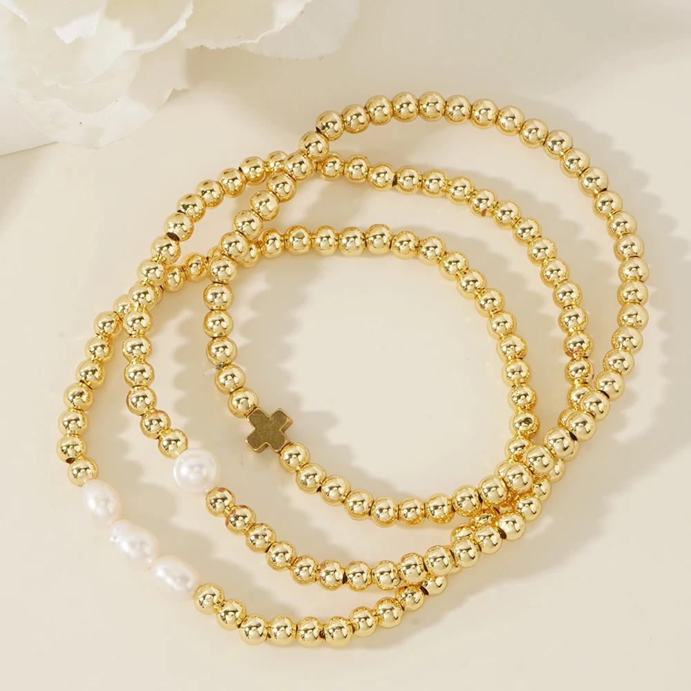 3 шт./набор женский браслет с искусственным жемчугом