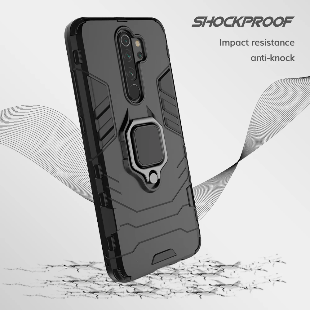 UFLAXE Original Shockproof Case for Xiaomi Redmi Note 8 / Note 8 Pro / Note 8T / Redmi 8 / 8A Cover Hard Casing with Ring Stand enlarge