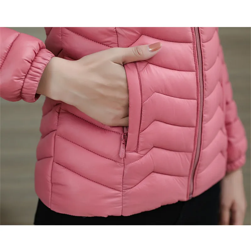 Winter Coat Women Pink Yellow L-4XL Plus Size Stand Collar 2020 Autumn New Korean Short Slim Down Cotton Jackets Feminina