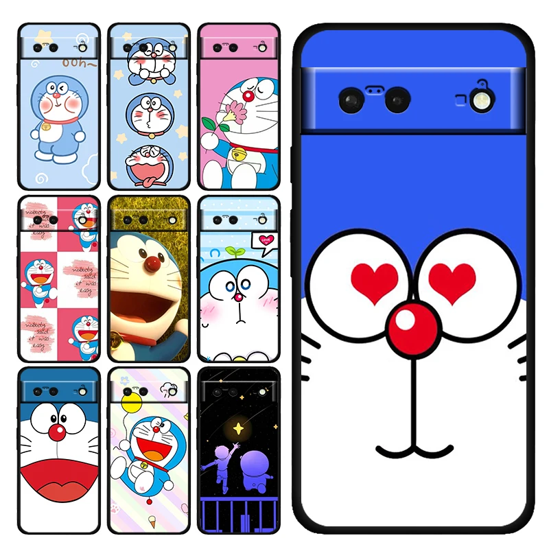 

Japanese anime Doraemon Shockproof Cover for Google Pixel 7 6 Pro 6a 5 5a 4 4a XL 5G Soft Black Phone Case Shell TPU Capa Coque