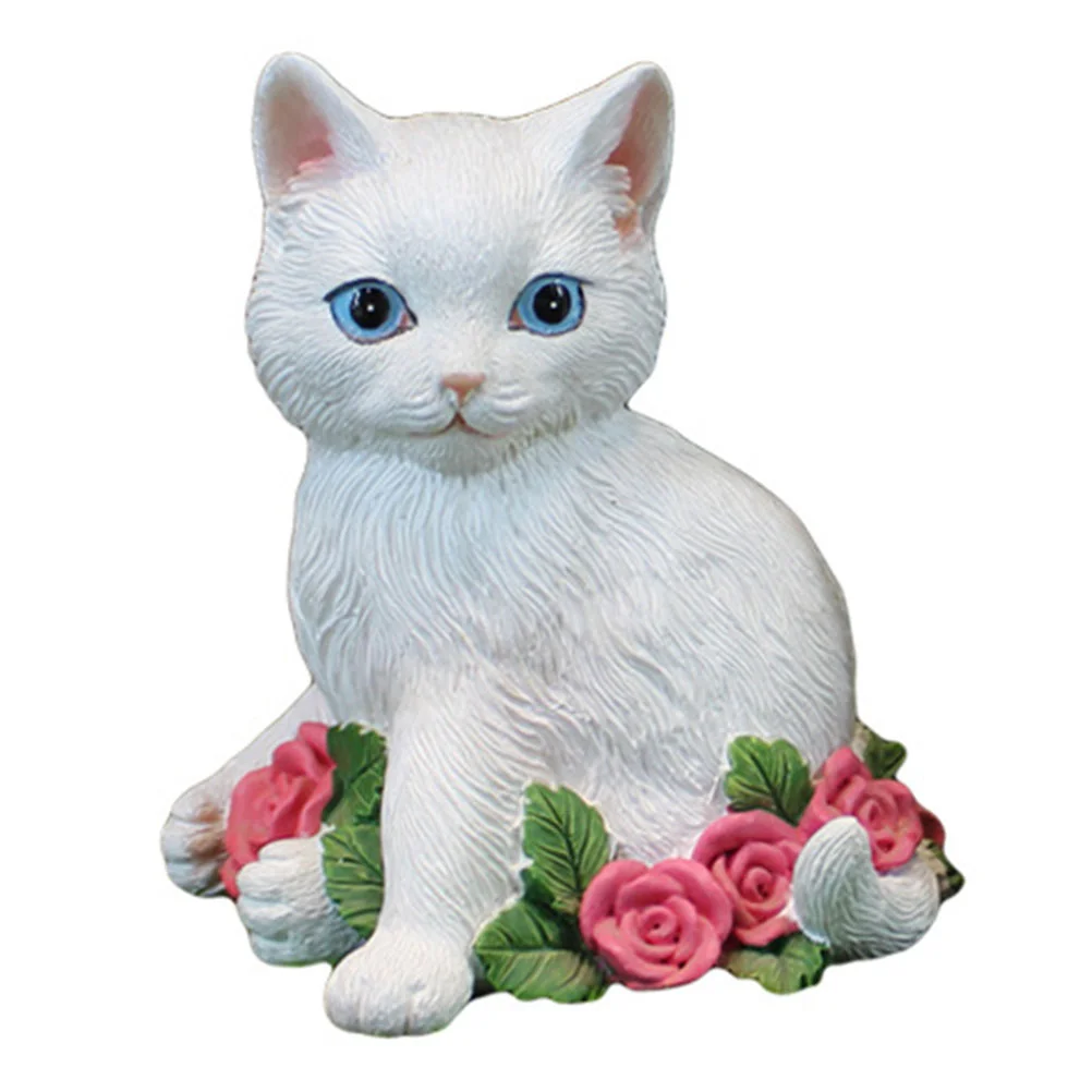 

Cat Statue Craft Decoration Simulation Kitten Figurine Valentine's Day Gift