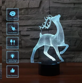 

JMT 3D 7Color Touch Control LED Night Illusion Light