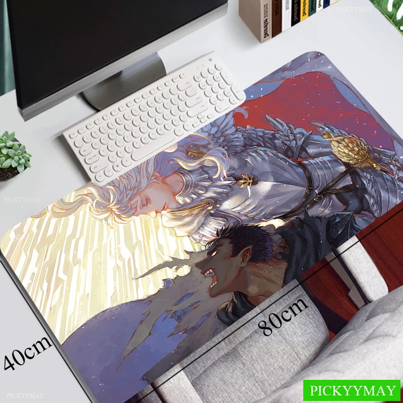 

Большой коврик для мыши Berserk из натурального каучука с фиксирующимся краем, водонепроницаемый игровой Настольный коврик, коврик для мыши, к...