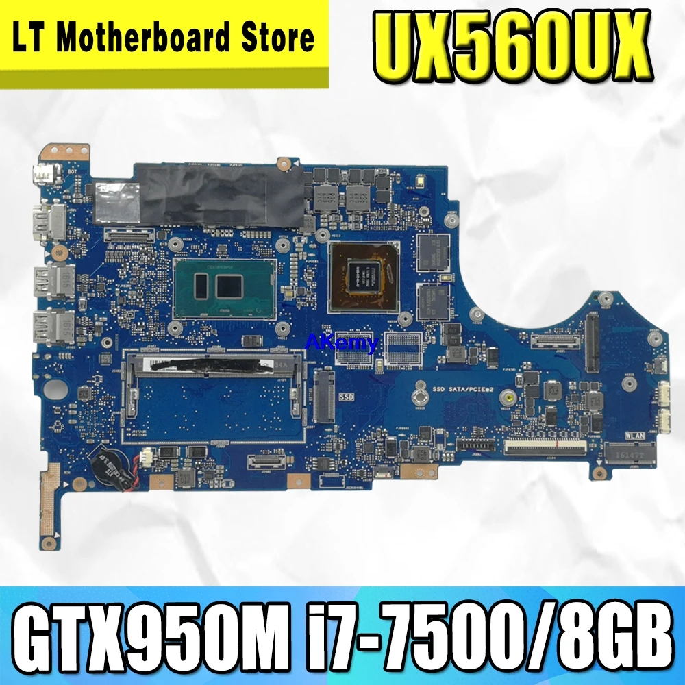 

Материнская плата UX560UX i7-7500 GTX950M 2 ГБ 8 ГБ ОЗУ для ноутбука Asus Q524U Q524UQ UX560U UX560UB UX560UX материнская плата Q524UQ материнская плата