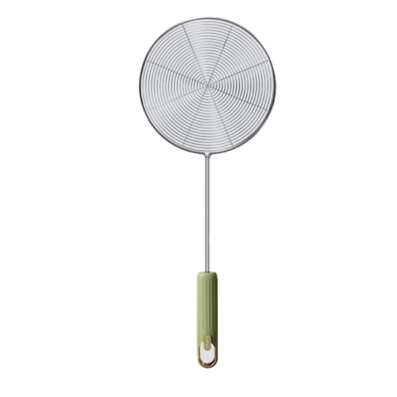 

Stainless Steel Strainer Household Oil Colander Kitchen Dumpling Noodle Hot Pot Scoop Filter Screen Drain Oil Tool Green