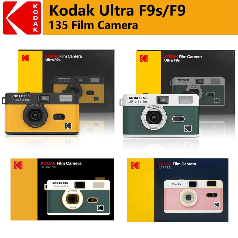 Фото Классическая пленочная камера Kodak Ultra F9/F9S, 35 мм, без фокуса, многоразовая встроенная вспышка, несколько цветов, портативная дополнительная пленка №1