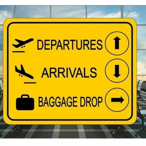 

Airport Boarding Departure Baggage Gate Metal Sign Wall Decor Airplane Sign Plaque