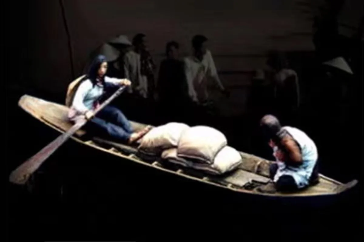 1/35 модельная фигурка из смолы kits вьетнамская деревянная лодка с фигурками и