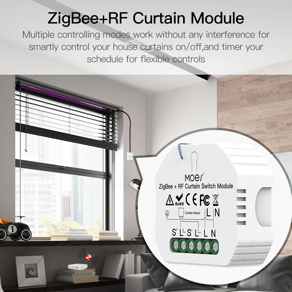 Умный модуль переключателя MOES ZigBee с Wi-Fi световой диммер для занавесок