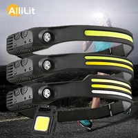 allilit induction cob headlight outdoor riding light usb charging night running light strong light headlamp