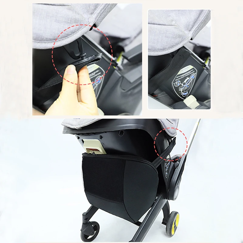 Multifunctional Portable Diaper Bag Compatible with doona/foofoo Stroller Black Storage Bag Baby Care Pram Car Seat Stroller images - 6