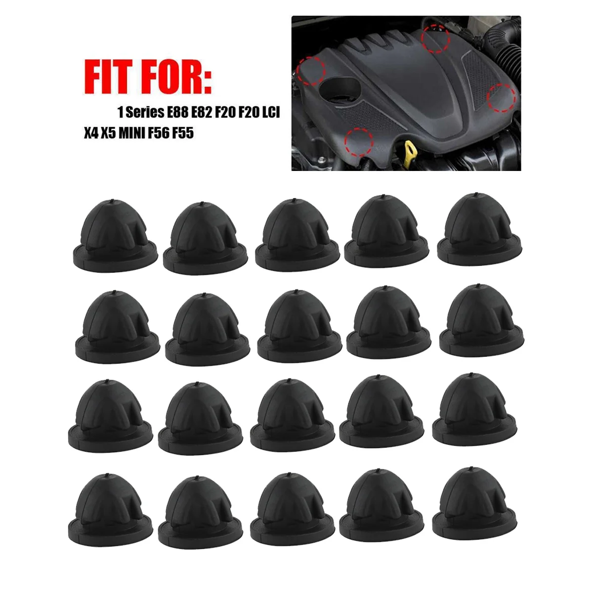 20 шт. бафы для бампера капота автомобиля 11127614138 BMW серий 1 2 3 4 5 6 7 резиновое
