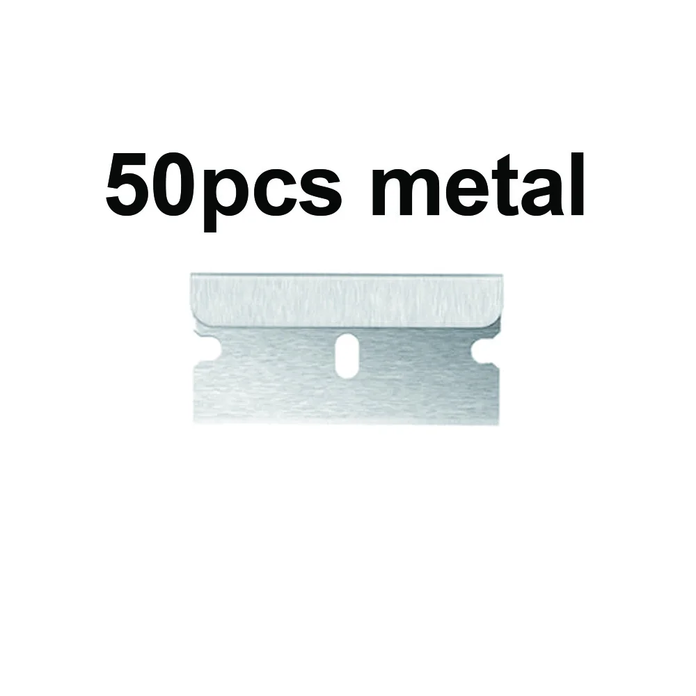 

50/100 Шт. Сменных Лезвий Для Скребка, Инструмент Для Удаления Автомобильных Наклеек И Снятия Краски, Стальной Очиститель
