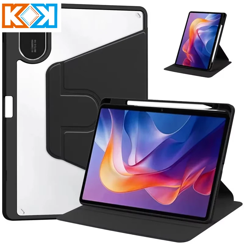 Фото Обертовый смарт-чехол KOK 360 для Redmi Pad SE 11 2 11, чехол из акриловой искусственной кожи Xiaomi Mipad 6 5 11 7 PRO 11,2 12,5 6s 12,4 Max 12 №1