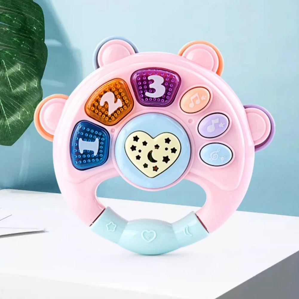 

Colorful Projection Musical Baby Rattles Toys Infant Flashing Hand Bells Number Graphic Cognition Kids Toys