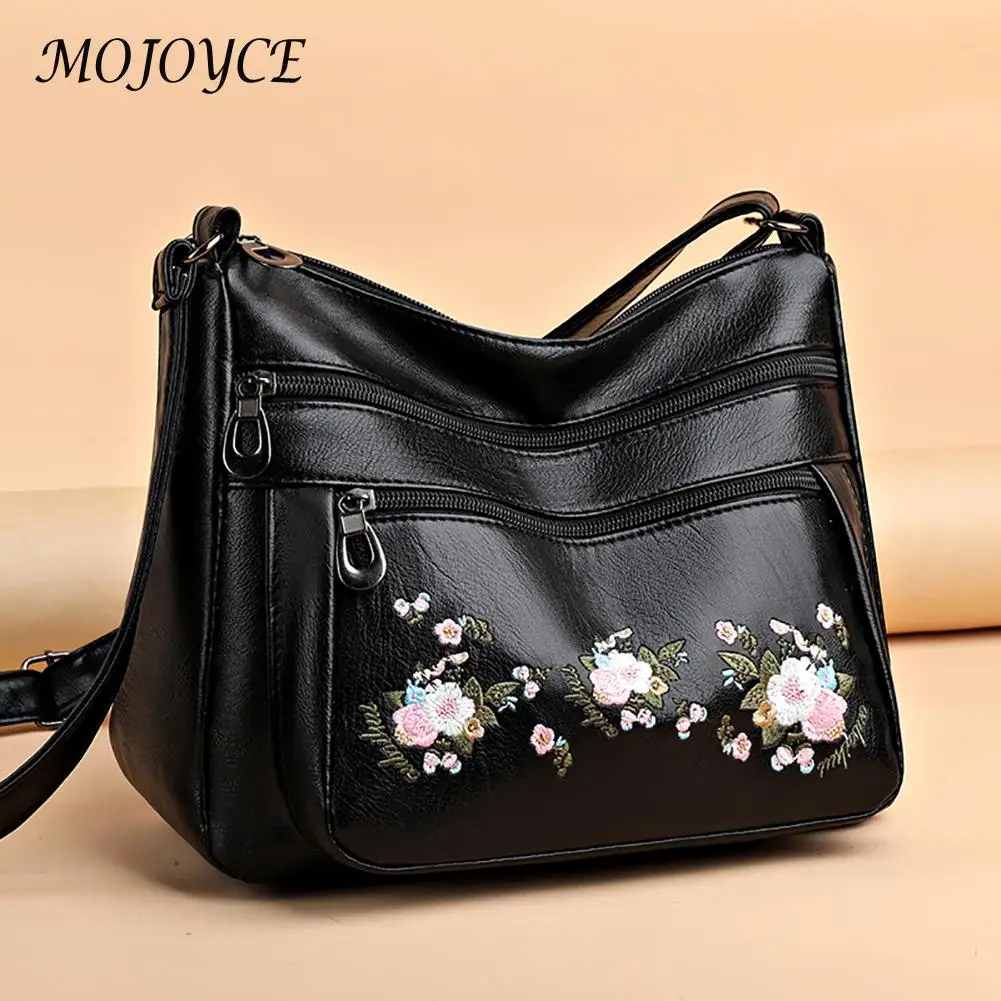 

Women Embroidery Flower Pattern Crossbody Bag Handbag Shopping Street Shoulder Bags Large Capacity Mother Top-handle Handbag