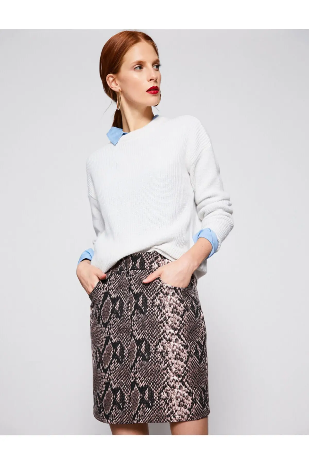 Женская кофейная юбка Koton 9 KAF70310GW|Женские юбки| |