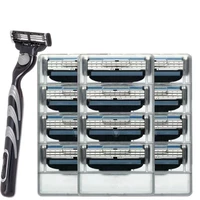 4pcsbox 3 high quality razor blades compatible manual razor blades for beard shaver trimmer blades for men shaving barber tools