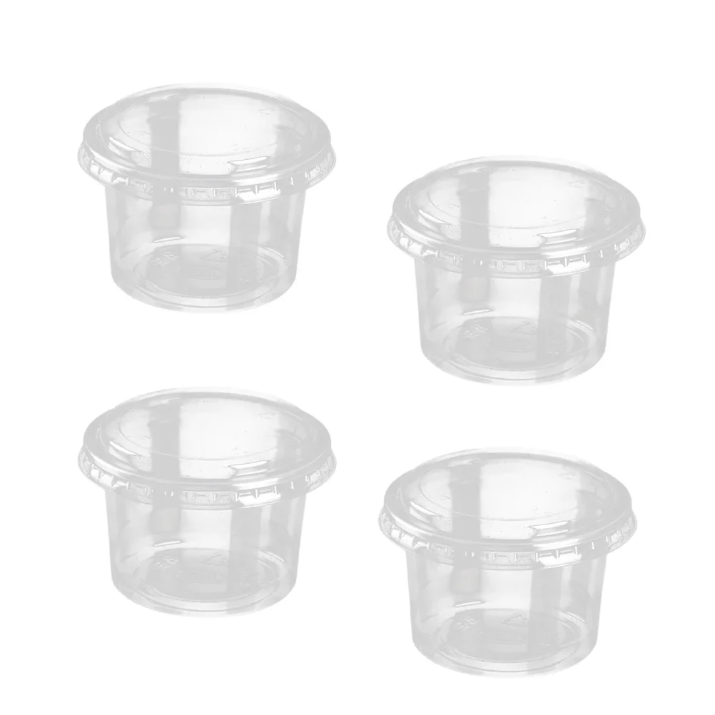 

Cups Lids Condiment Shot Salad Dressing Containers Salsa Snack Sauce 2Oz Disposable Oz Go Container Cup