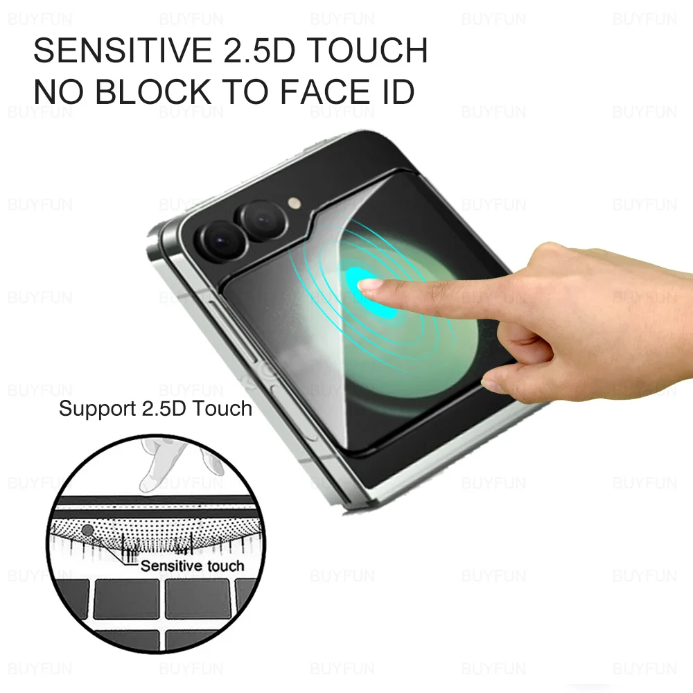 Защитное стекло закаленное с черными краями для Samsung Galaxy Z Flip6