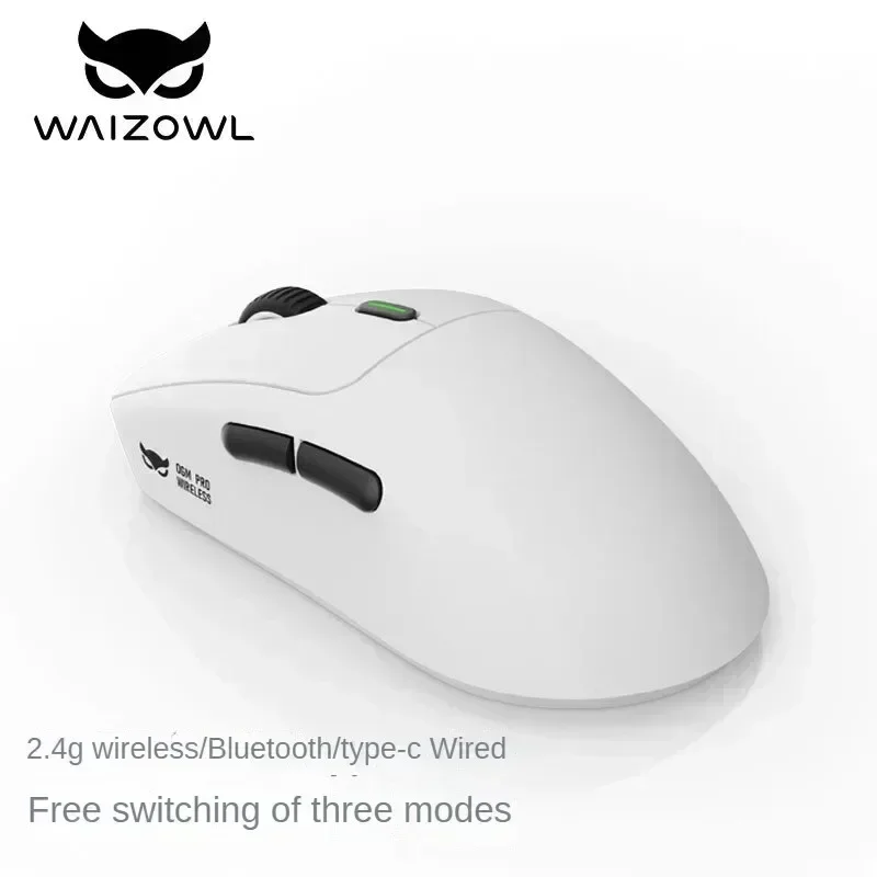 Беспроводная мышь Waizowl OGM Pro, эргономичный дизайн, легкий трехрежимный PAW3395, аксессуары для ноутбуков, игровая мышь с длительным сроком службы батареи (art.: 3920cd72cea4d) - 3920cd72cea4d
