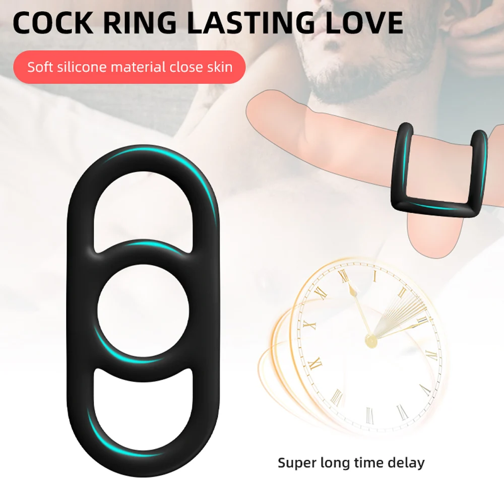 

Silicone Penis Rings Cock Ring Clitoral Stimulation Delay Ejaculation Male Masturbator Sex Toys for Couples Adults Sex Product