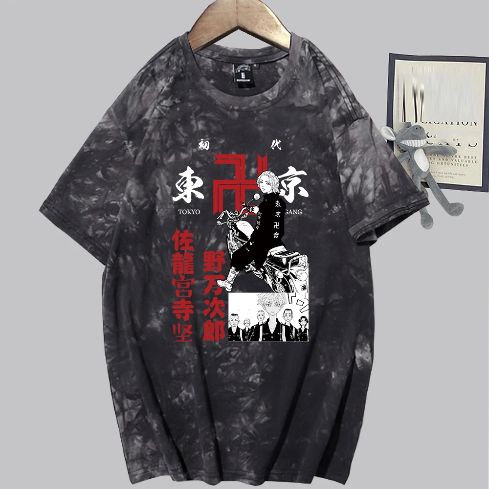 

Anime Tie Dye Shirt Men T Shirt Tokyo Revengers Hip Hop Tops Tees Unisex harajuku streetwear 2022