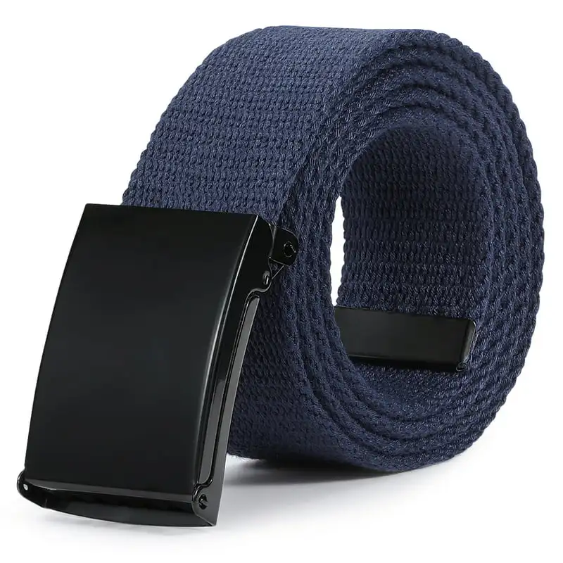 

Nylon Belt Web Canvas Nylon Belts with Flip Top Black Buckle Trim to Fit