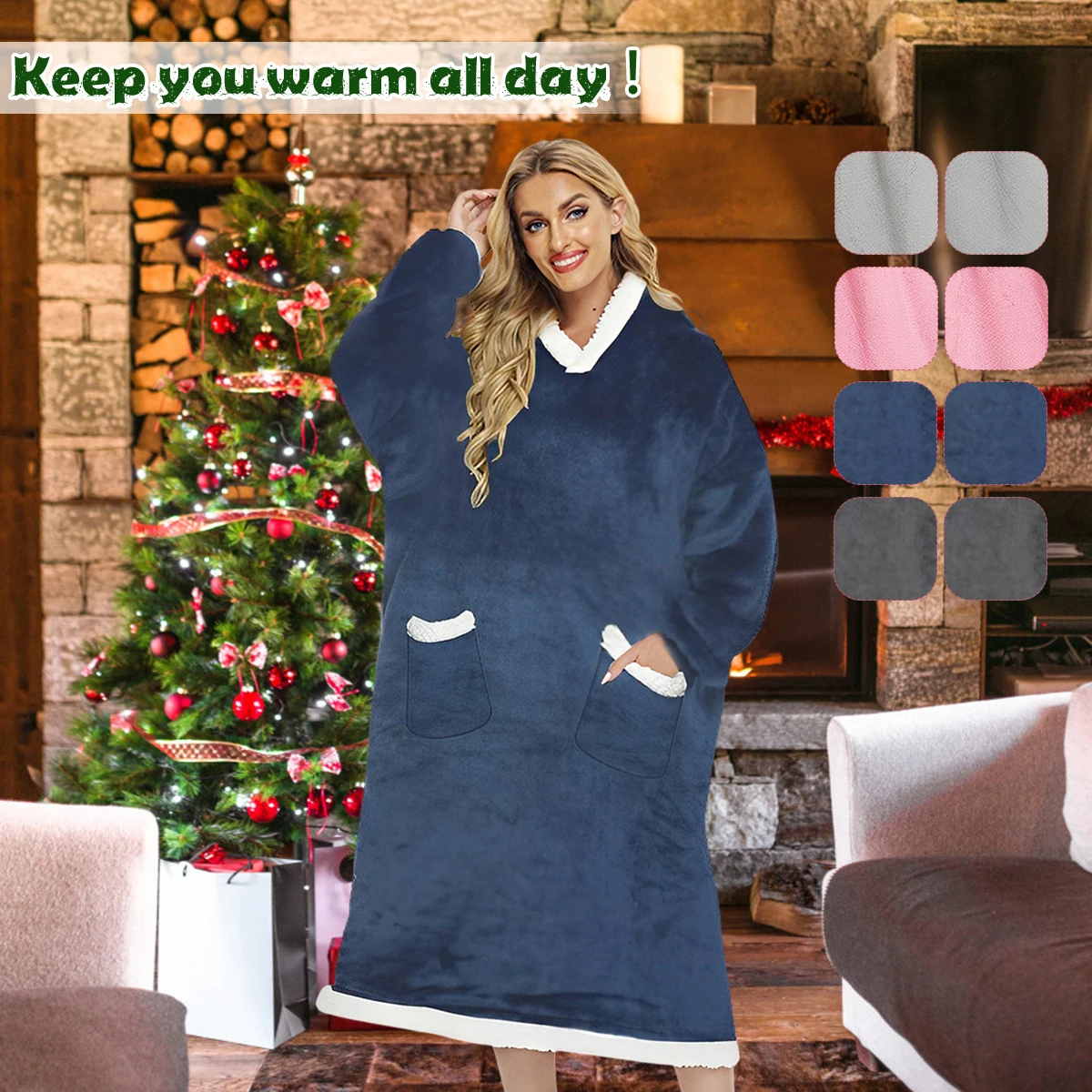 

Одеяло-толстовка с рукавами и карманами, флисовое мягкое одеяло