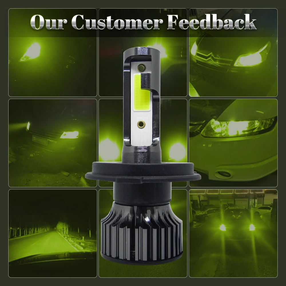 Green Lemon H7 LED Car Light H4 led Turbo Lamp H1 H11 Headlight Bulbs 9005 9006 Auto Lamps 9007 9012 H3 H13 Headlights Fog Light images - 6