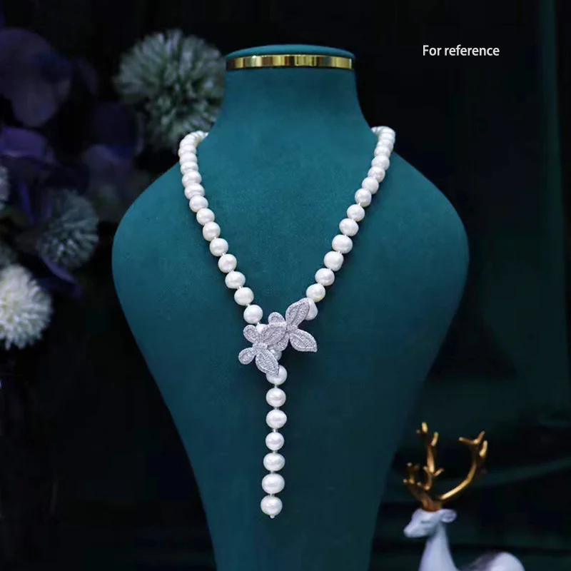 35mm X 21mm Double Butterfly Front Buckle Clip Clasp Platinum Plated And Copper Zirconia Inlay For Chain Necktie Necklace DIY