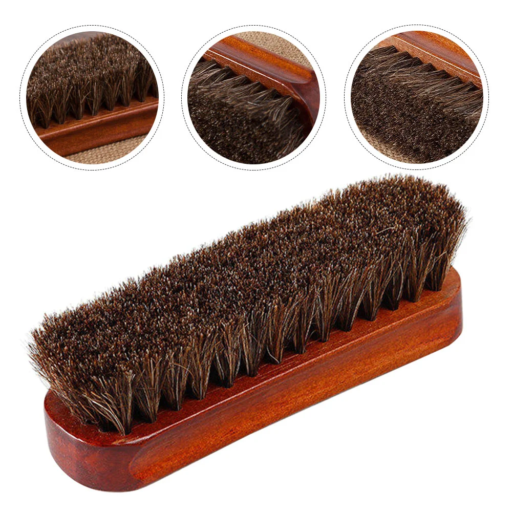 

Brush Hair Horse Shoe Brushes Shoes Horsehair Cleaning Laundry Polish Boot Cleaner Handle Polishing Shine Clothes