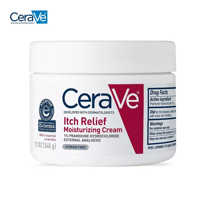 

Original 340g Cerave Itch Relief Moisturizing Cream soothes dryness Repairing Skin Barrier Brighten Skin For Normal To Dry Skin