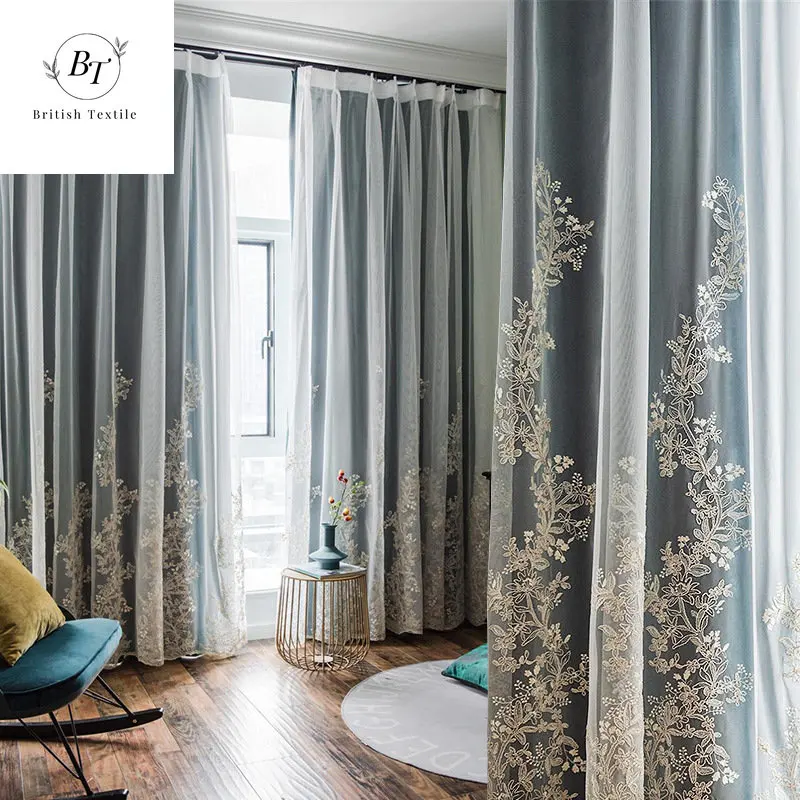 

Nordic Curtains for Living Dining Room Bedroom Light Luxury Small Beauty French Princess Wind Floating Window Cloth Tulle One