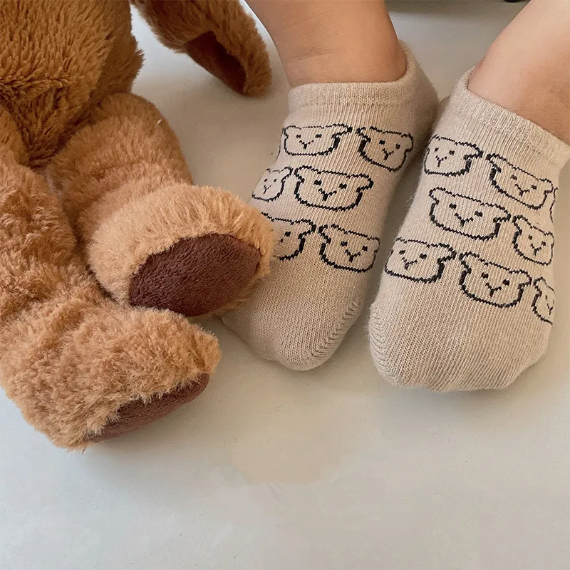

3pairs/lot Children's Socks Wholesale 2022 Spring Summer Plaid Cartoon Socks Non-slip Dispensing Cotton Boy Floor Socks