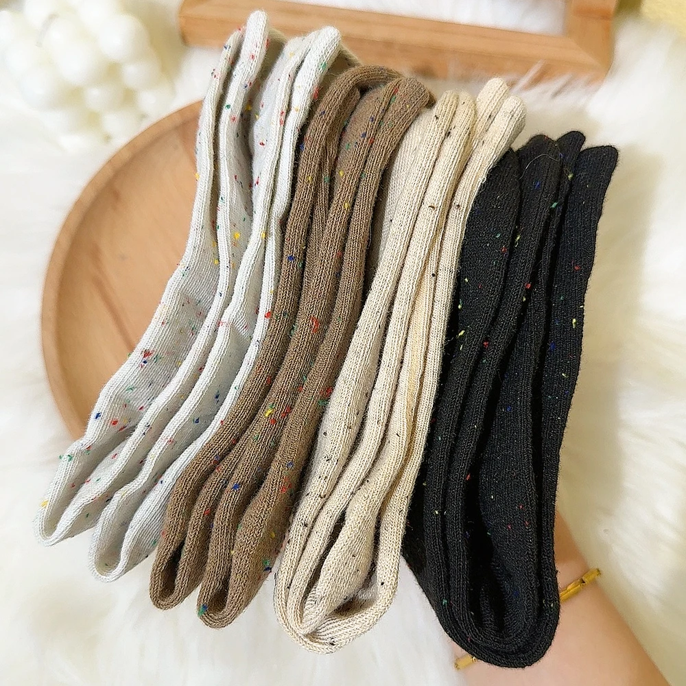 Носки в горошек с героями мультфильмов осенние и зимние удобные мягкие теплые