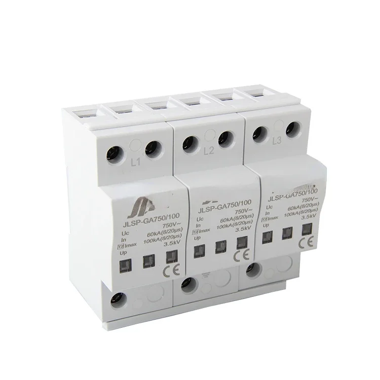 690V вспышка стабилизатор напряжения 3 полюса 100kA SPD