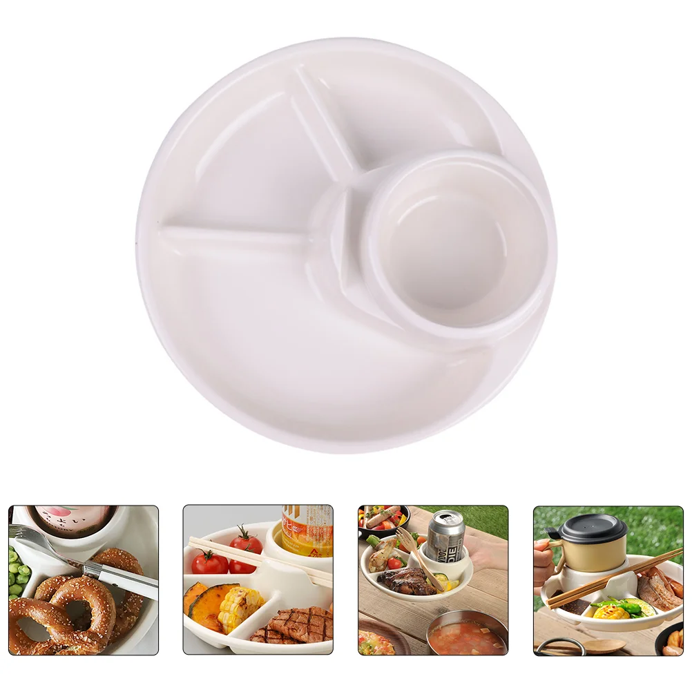 

Plate Divided Dinner Plates Snack Diet Saucestaple Fruit Thali Compartmentkids Holder Drain Dumpling Bhaji Tray Dish