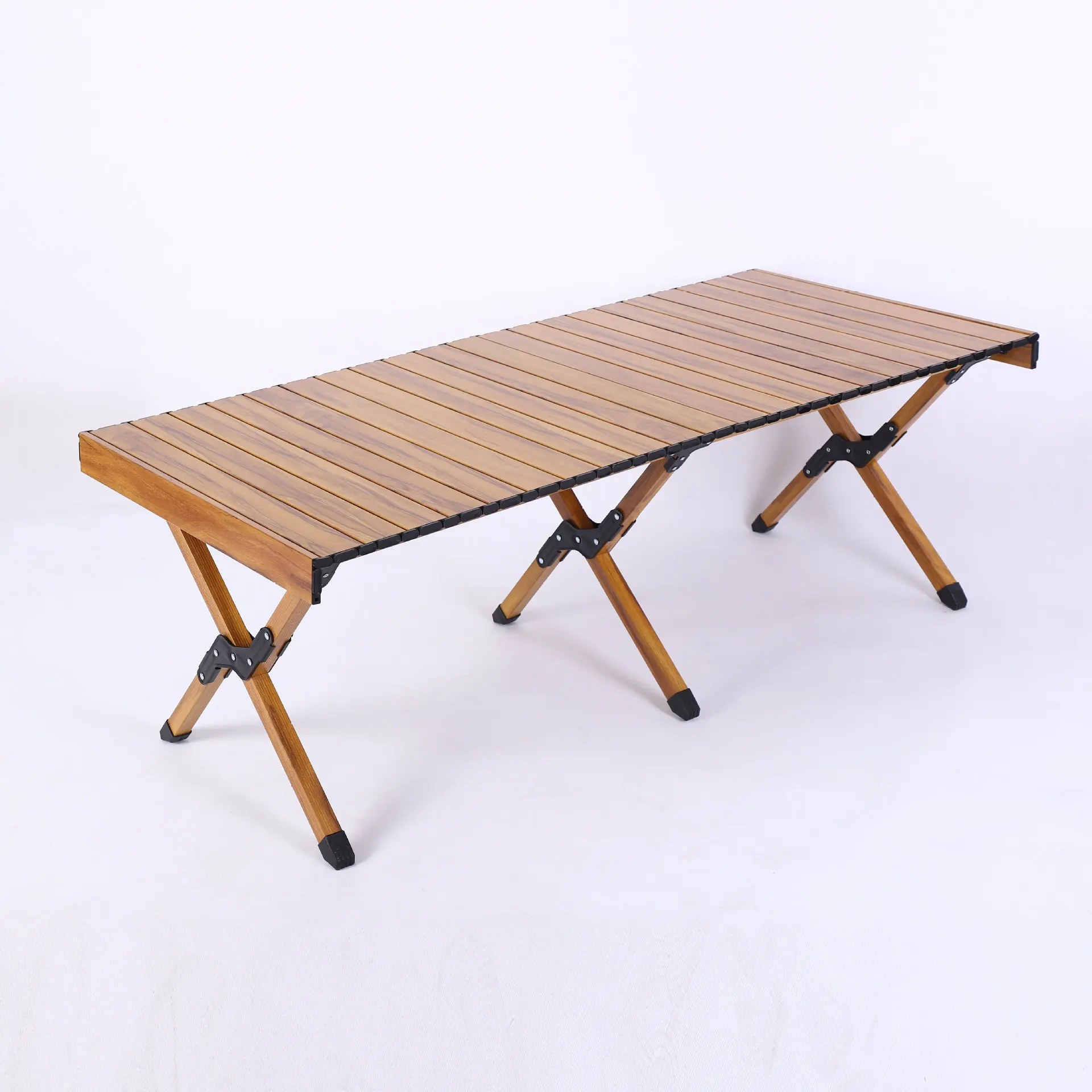 

Outdoor Aluminum Alloy Egg Roll Table Portable Picnic Camping Barbecue Folding Table Wood Grain Folding Egg Roll Table
