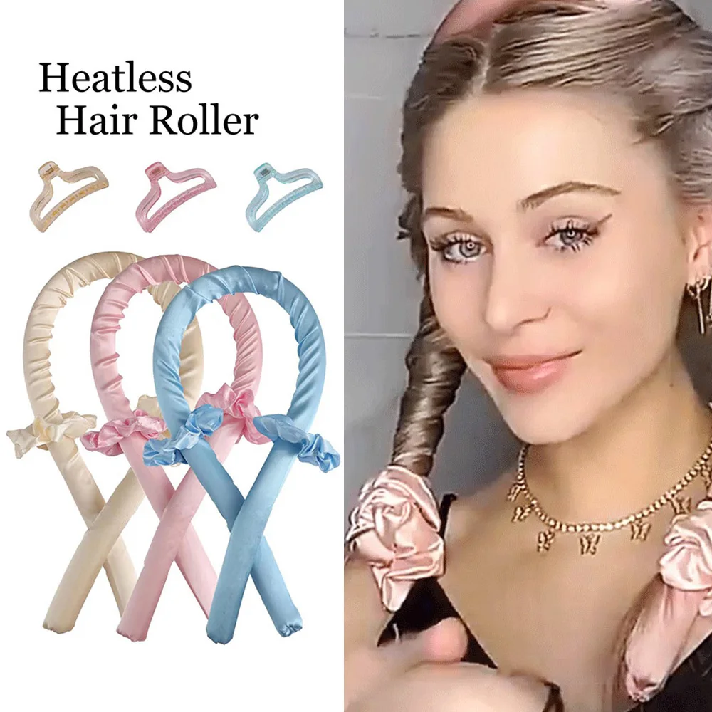 

Heatless Curling Rod Headbands Hair Roller Silk Curling Ribbon Silk Curling Rollers Make Hair Curler Lazy Hair Styling Tools