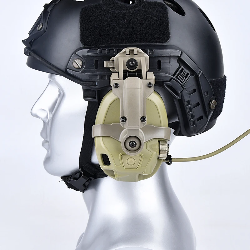 Подвесные тактические наушники с креплением на шлем Венди флюс и гарнитурой