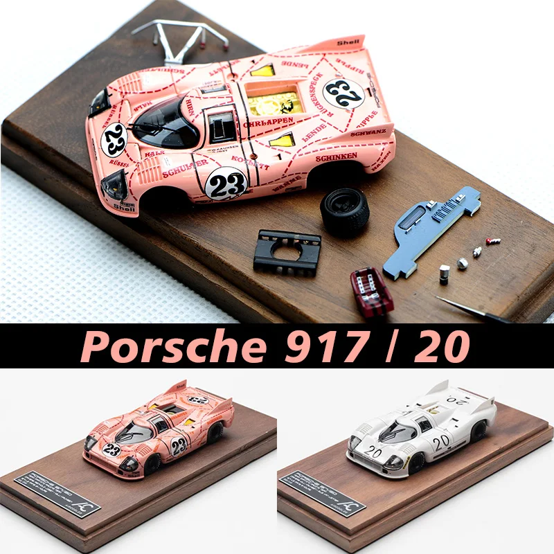

1:64 Aircooled AC 917 20 Pink Pig White Le Mans Racing Resin Diorama Car Model Collection Miniature Carros Toys for children